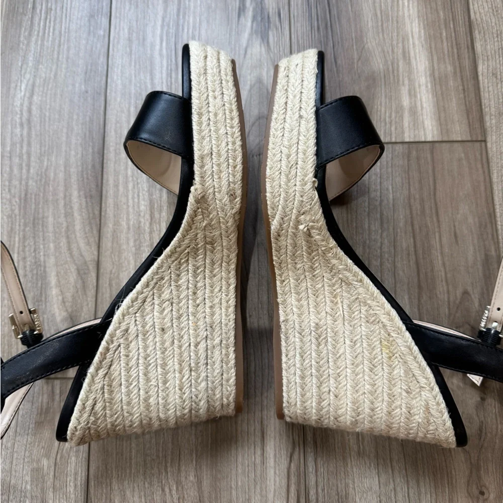 Calvin Klein Hamal Women's Sz 10 Wedge Heel Sandals Black New